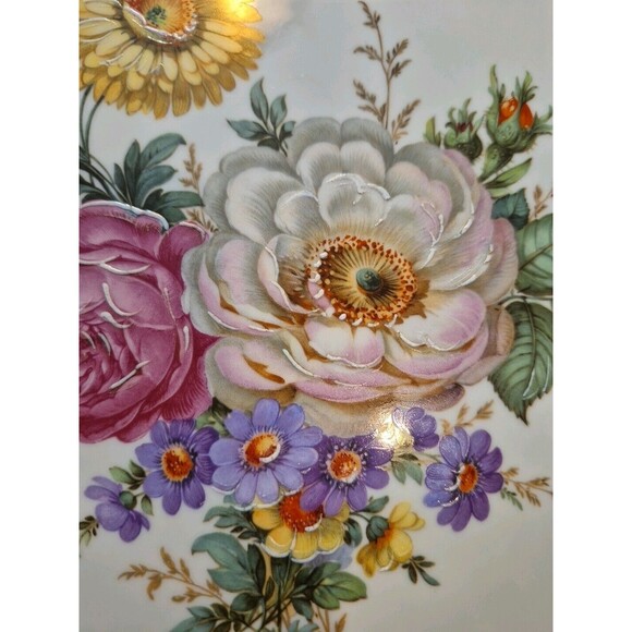 Limoges White with Raised Floral Design Gold Trim Footed Cake Plate/Cake Stand - Picture 15 of 16